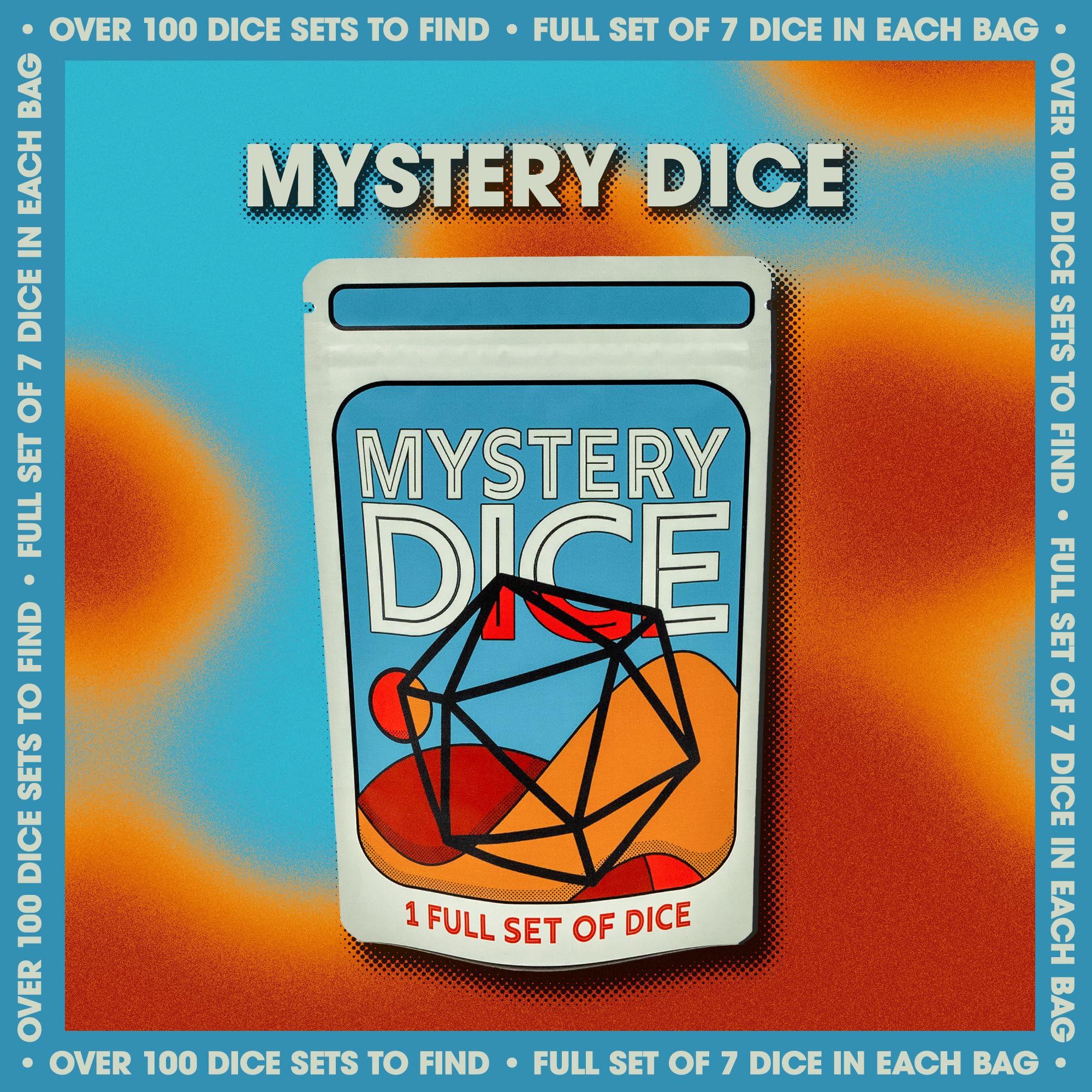 1985 Games Mystery Dice, DND Dice Set of 7 Polyhedral Dice, Wide Range of Patterns, Gaming Dice, Suitable for Role Playing, Table Games (Mystery Pack of 1)