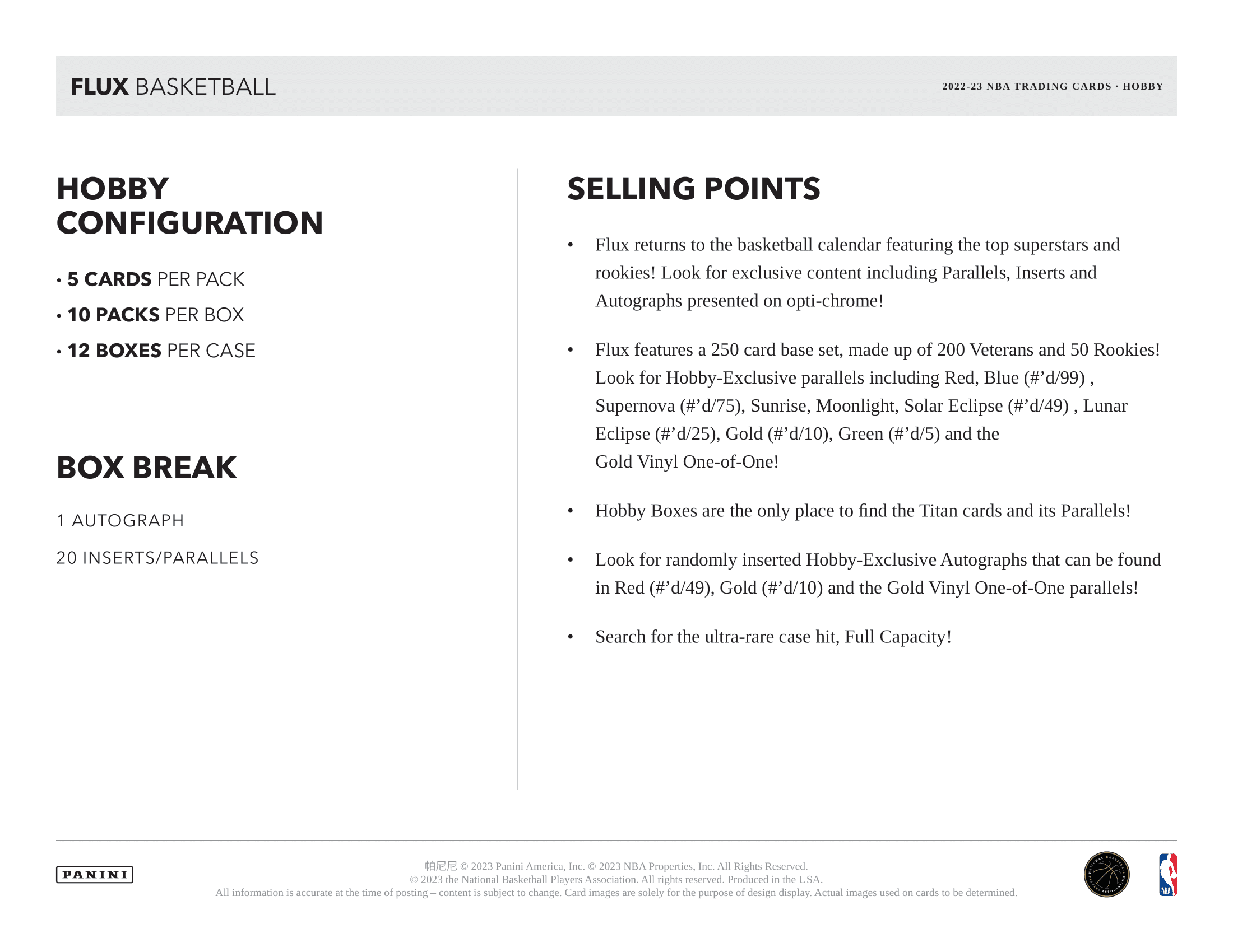 Panini - 2022/23 Flux Basketball (NBA) - Hobby Box