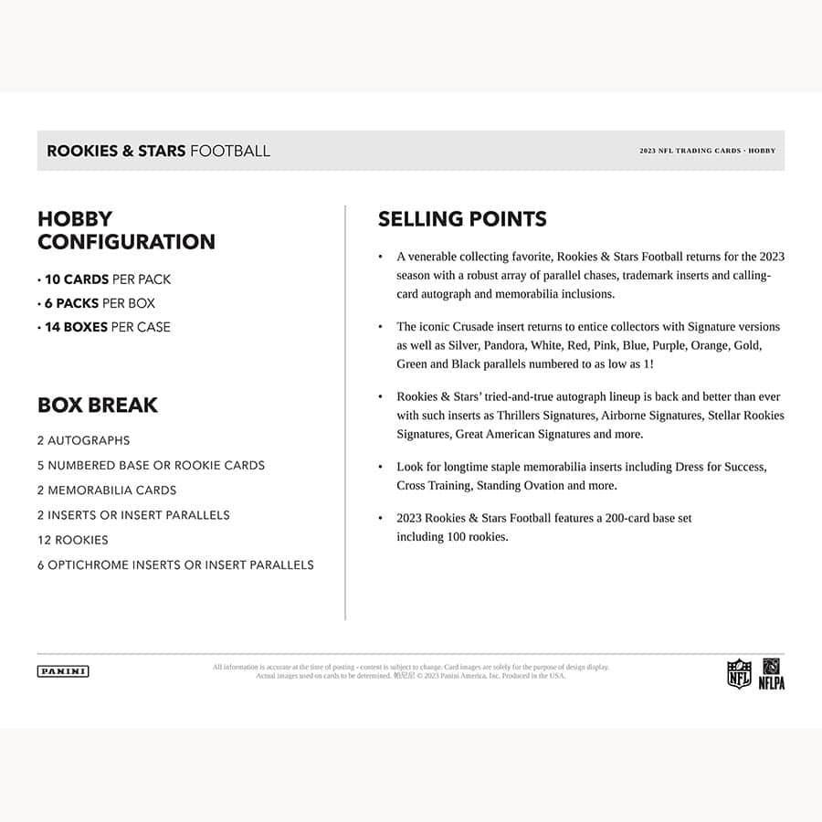 Panini - 2023 Rookies & Stars American Football (NFL) - Hobby Box