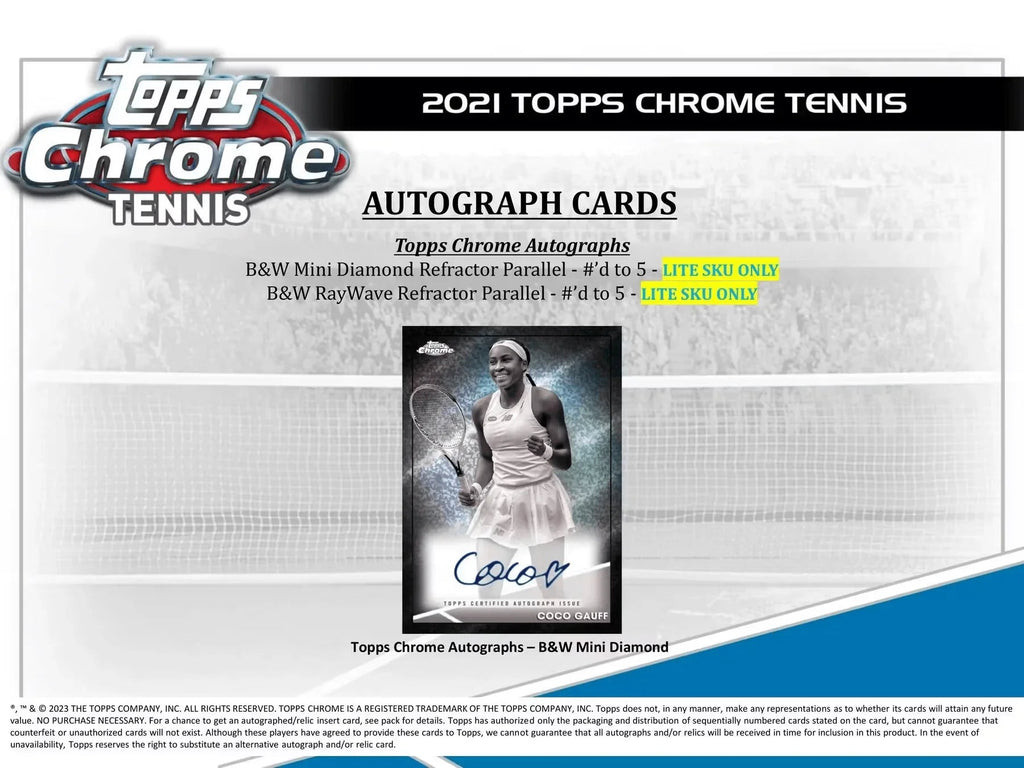 Topps - 2021 Chrome Tennis - Hobby Lite Box